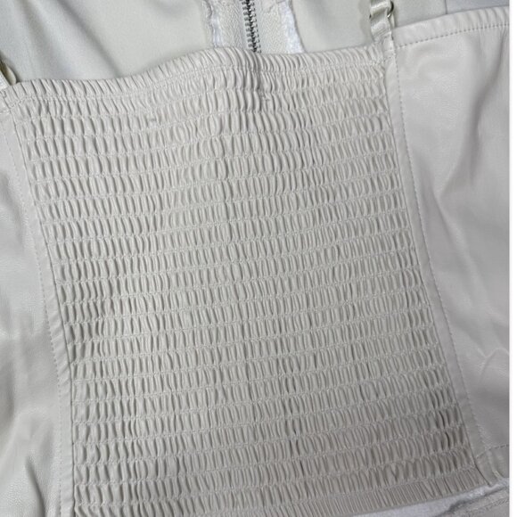 Plus Size White Faux Leather Zip-up Corset Top by Madden NYC - Size 3XL - Picture 3 of 10